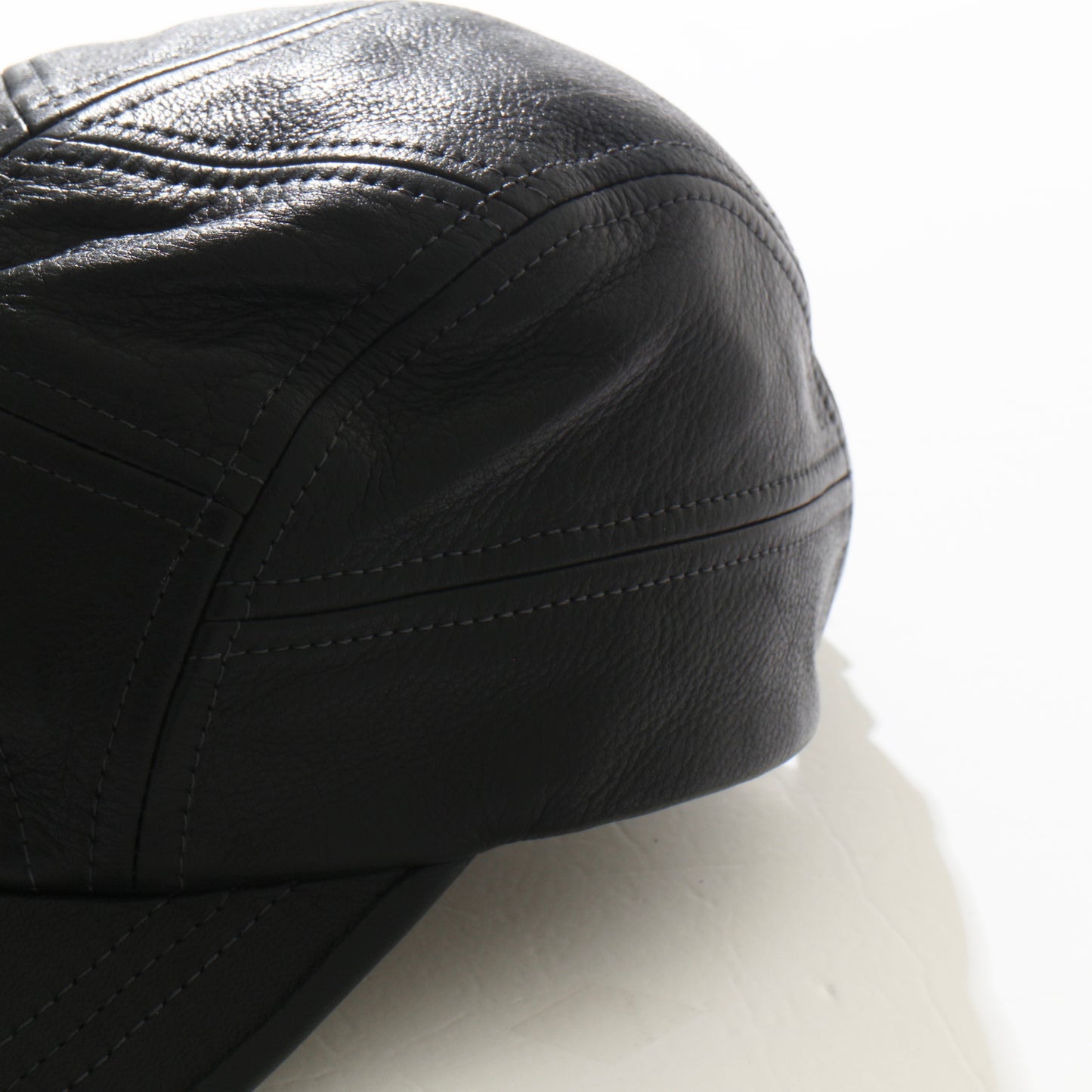 nir / Crushed Leather Cap / black  / ※受注商品となります