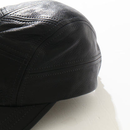 nir / Crushed Leather Cap / black  / ※受注商品となります