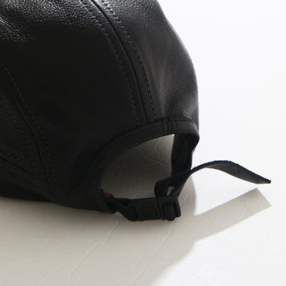 nir / Crushed Leather Cap / black  / ※受注商品となります