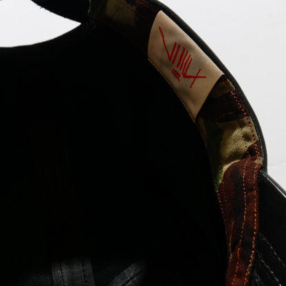nir / Crushed Leather Cap / black  / ※受注商品となります