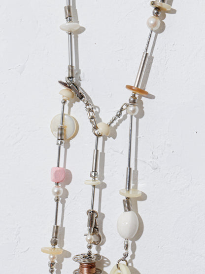【LEO GON'DO】ROSARY Necklace No,4 IVORY BUTTON / LITTLE MAN