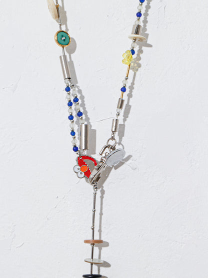【LEO GON'DO】ROSARY Necklace No,7 BLUE BEADS / PRISM DROP