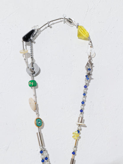 【LEO GON'DO】ROSARY Necklace No,7 BLUE BEADS / PRISM DROP