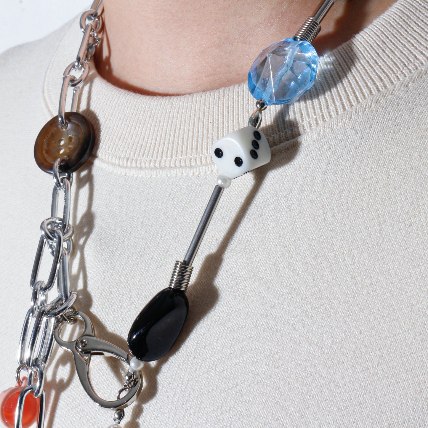 【LEO GON'DO】ROSARY Necklace No,1 DICE / CHAIN / FOUND OBJECTS