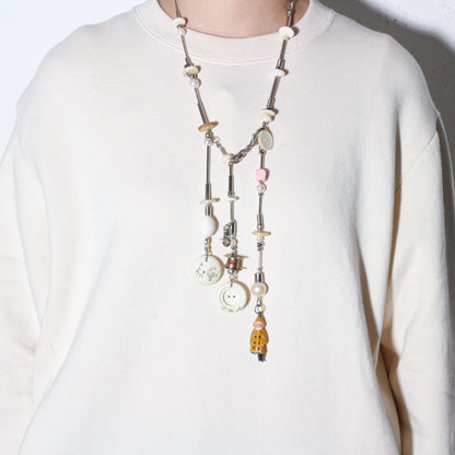 【LEO GON'DO】ROSARY Necklace No,4 IVORY BUTTON / LITTLE MAN