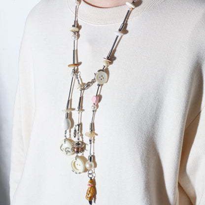 【LEO GON'DO】ROSARY Necklace No,4 IVORY BUTTON / LITTLE MAN