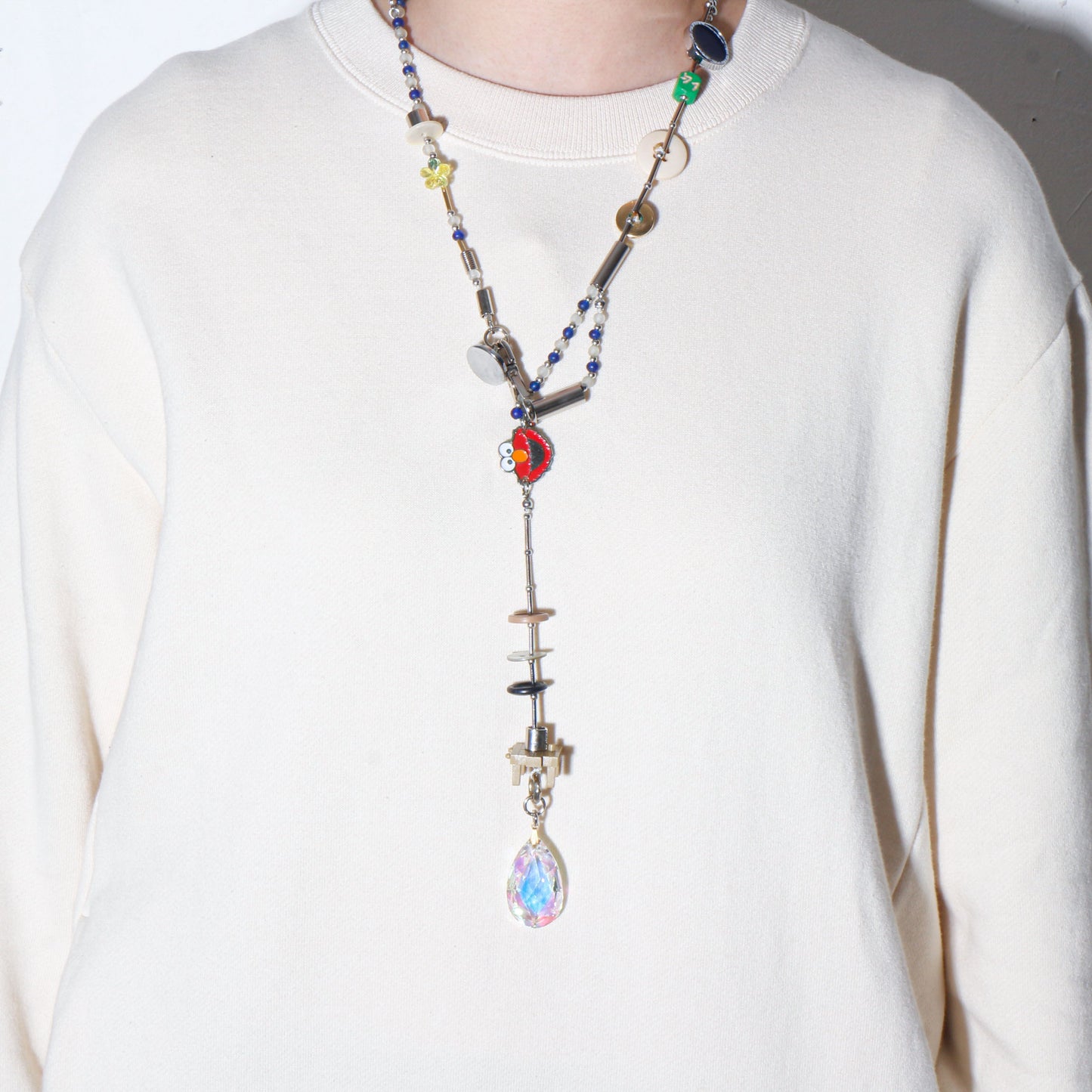 【LEO GON'DO】ROSARY Necklace No,7 BLUE BEADS / PRISM DROP
