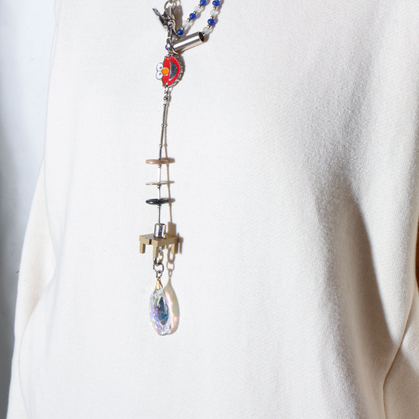 【LEO GON'DO】ROSARY Necklace No,7 BLUE BEADS / PRISM DROP