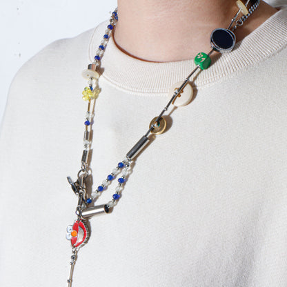 【LEO GON'DO】ROSARY Necklace No,7 BLUE BEADS / PRISM DROP
