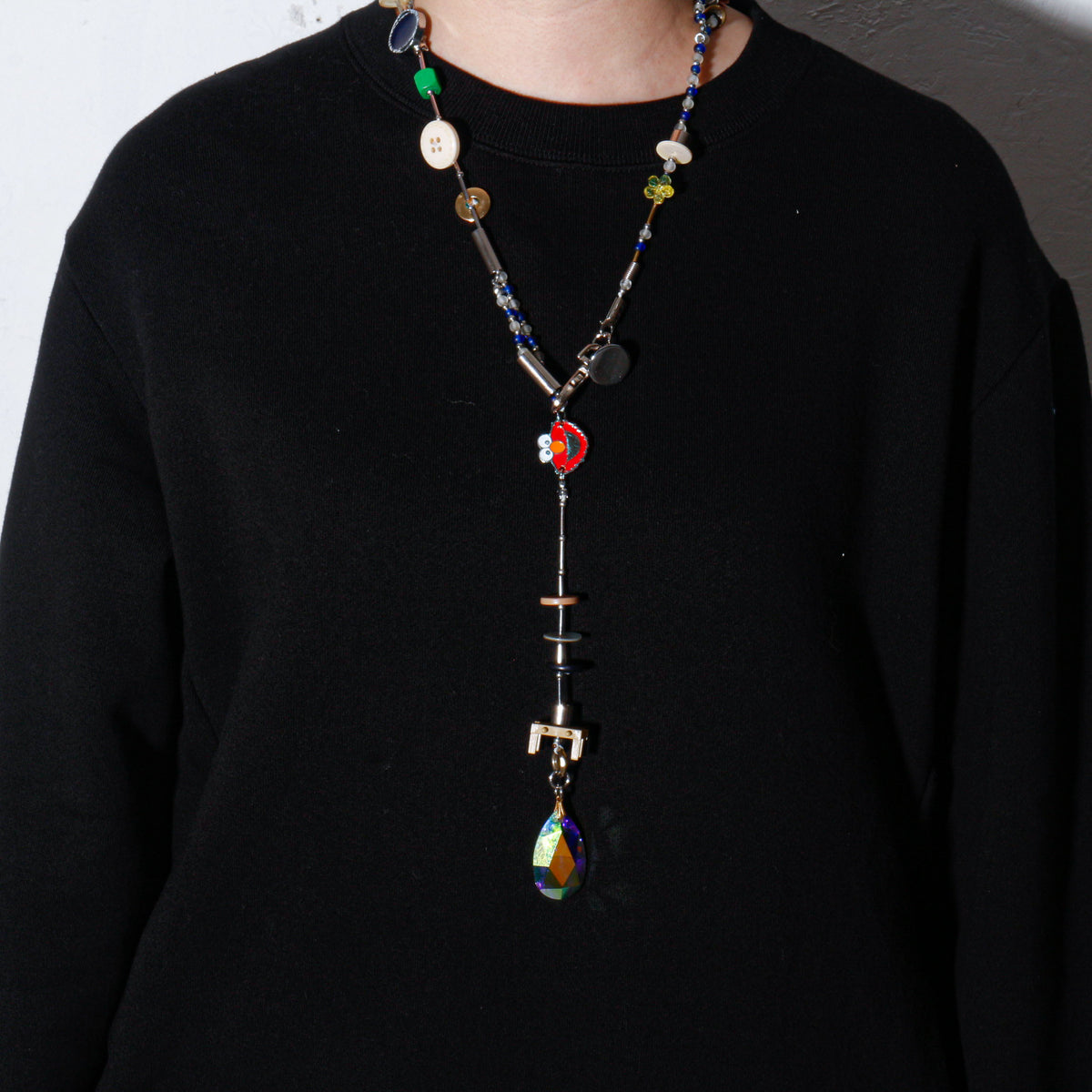 【LEO GON'DO】ROSARY Necklace No,7 BLUE BEADS / PRISM DROP