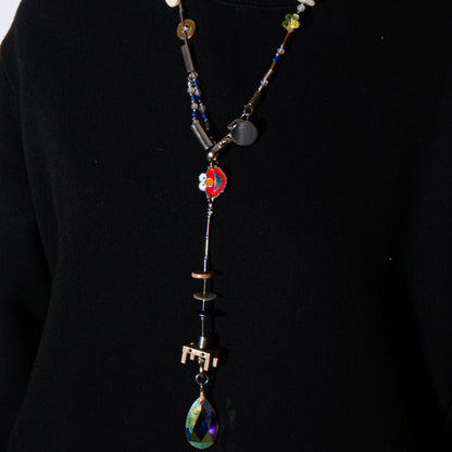 【LEO GON'DO】ROSARY Necklace No,7 BLUE BEADS / PRISM DROP