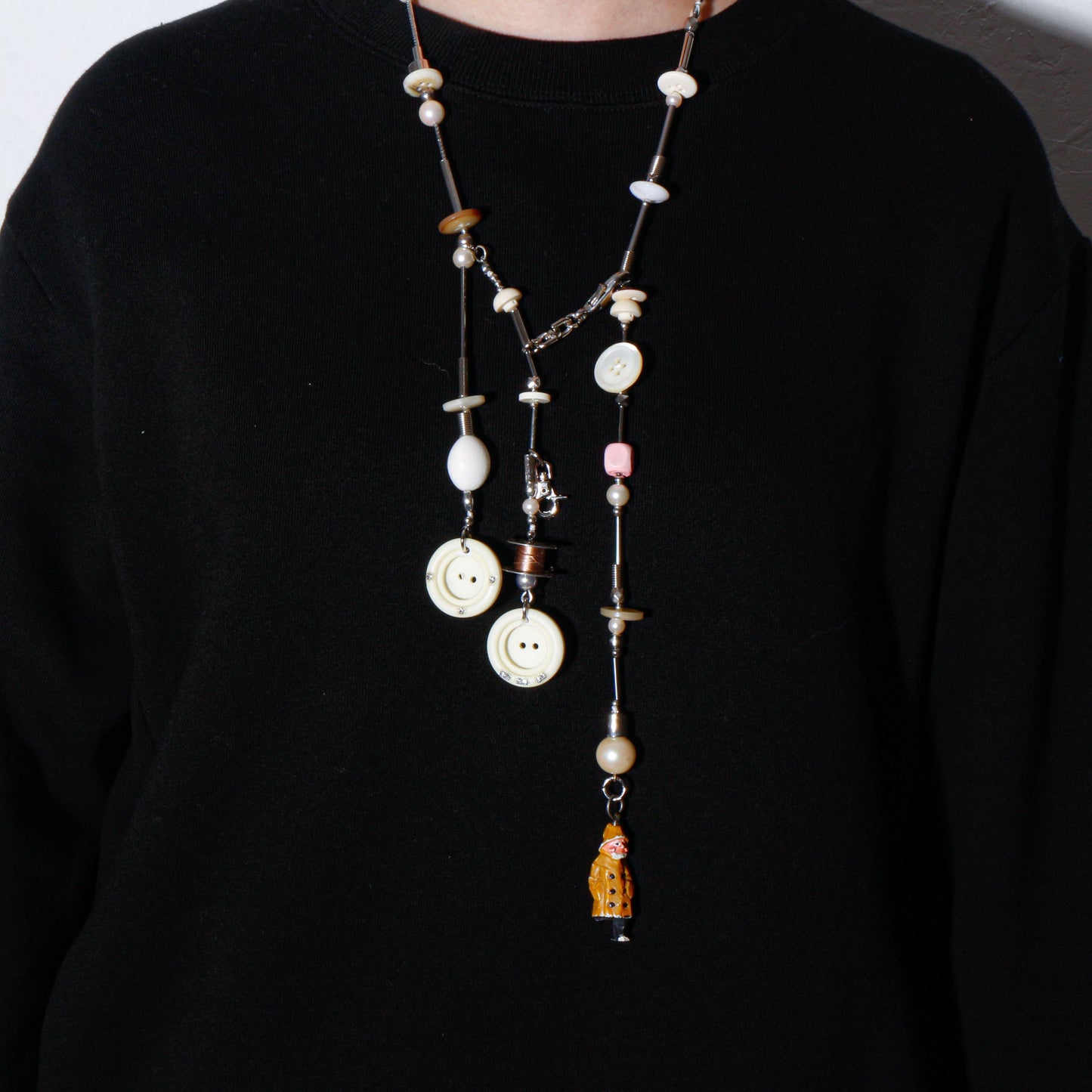 【LEO GON'DO】ROSARY Necklace No,4 IVORY BUTTON / LITTLE MAN