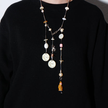 【LEO GON'DO】ROSARY Necklace No,4 IVORY BUTTON / LITTLE MAN