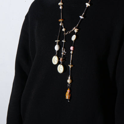 【LEO GON'DO】ROSARY Necklace No,4 IVORY BUTTON / LITTLE MAN