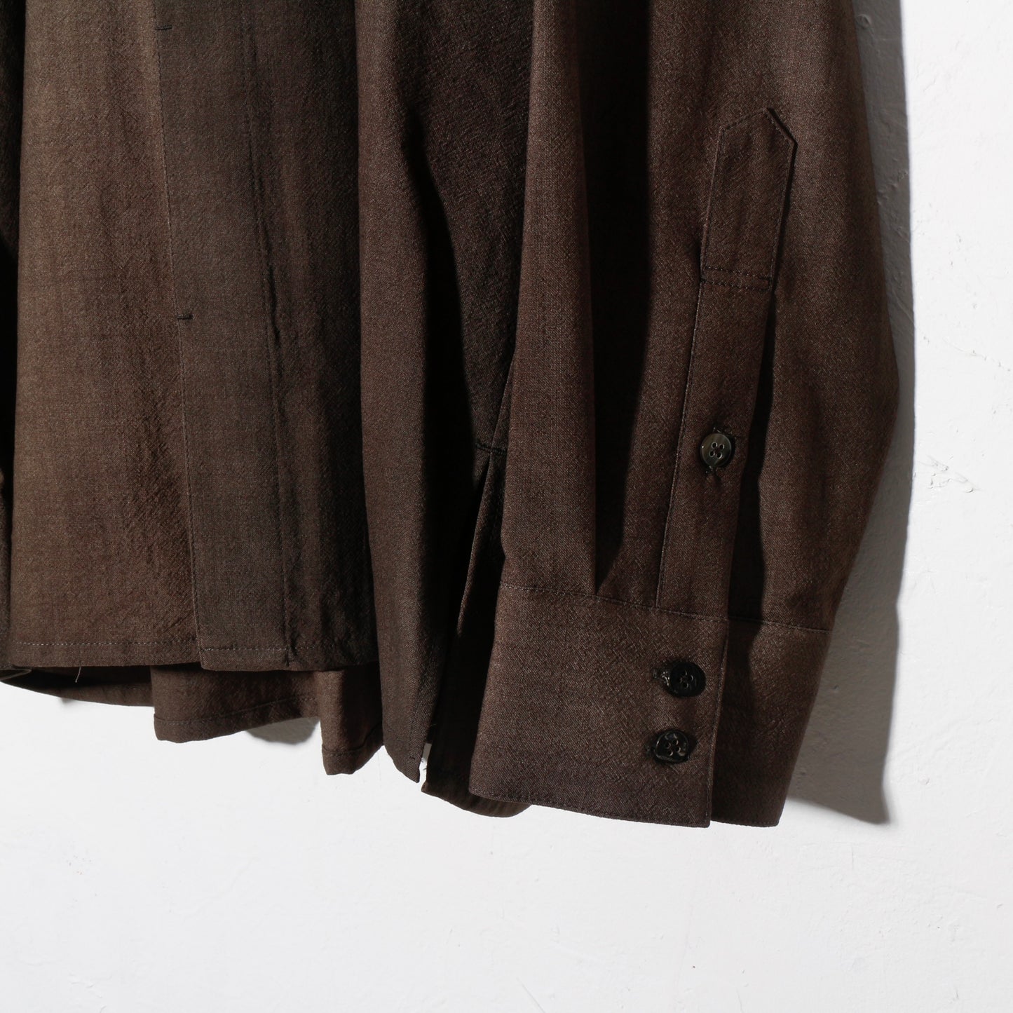 Uneven Dyed Fly Front Shirt  / charcoal