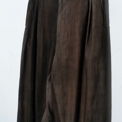 Uneven Dyed 2Tuck Trousers / charcoal
