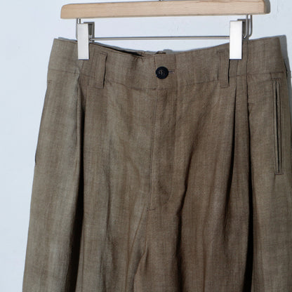 Uneven Dyed 2Tuck Trousers / yellow