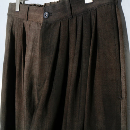 Uneven Dyed 6tuck Pants / charcoal