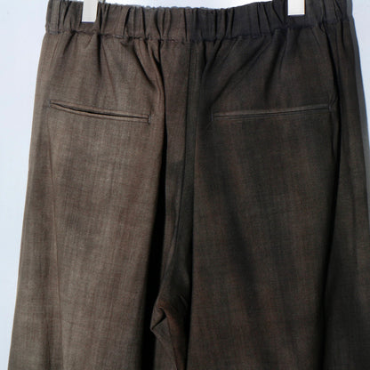 Uneven Dyed 6tuck Pants / charcoal