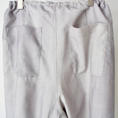 Uneven Dyed Switching Wide Pants / gray-white