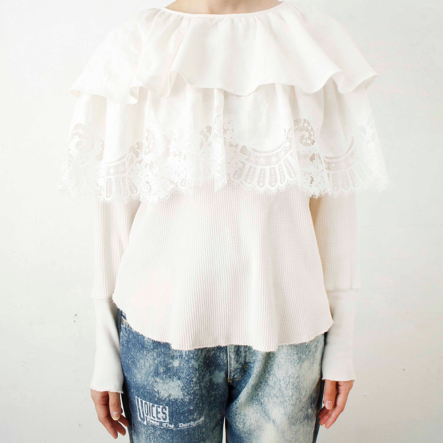 overlace /lace big collar thermal