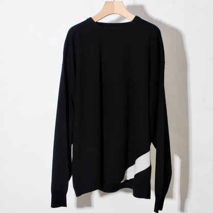 STROKE KNIT TEE MESH L/S /. black