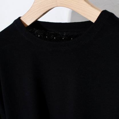 STROKE KNIT TEE MESH L/S /. black