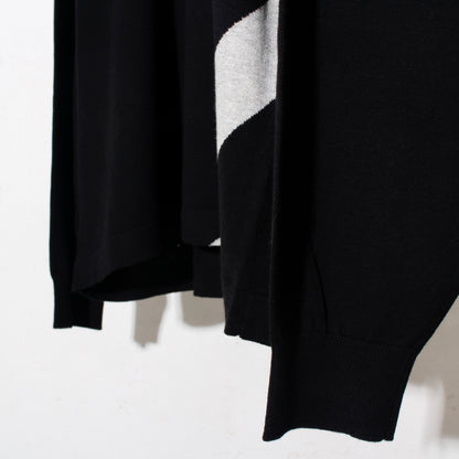 STROKE KNIT TEE MESH L/S /. black