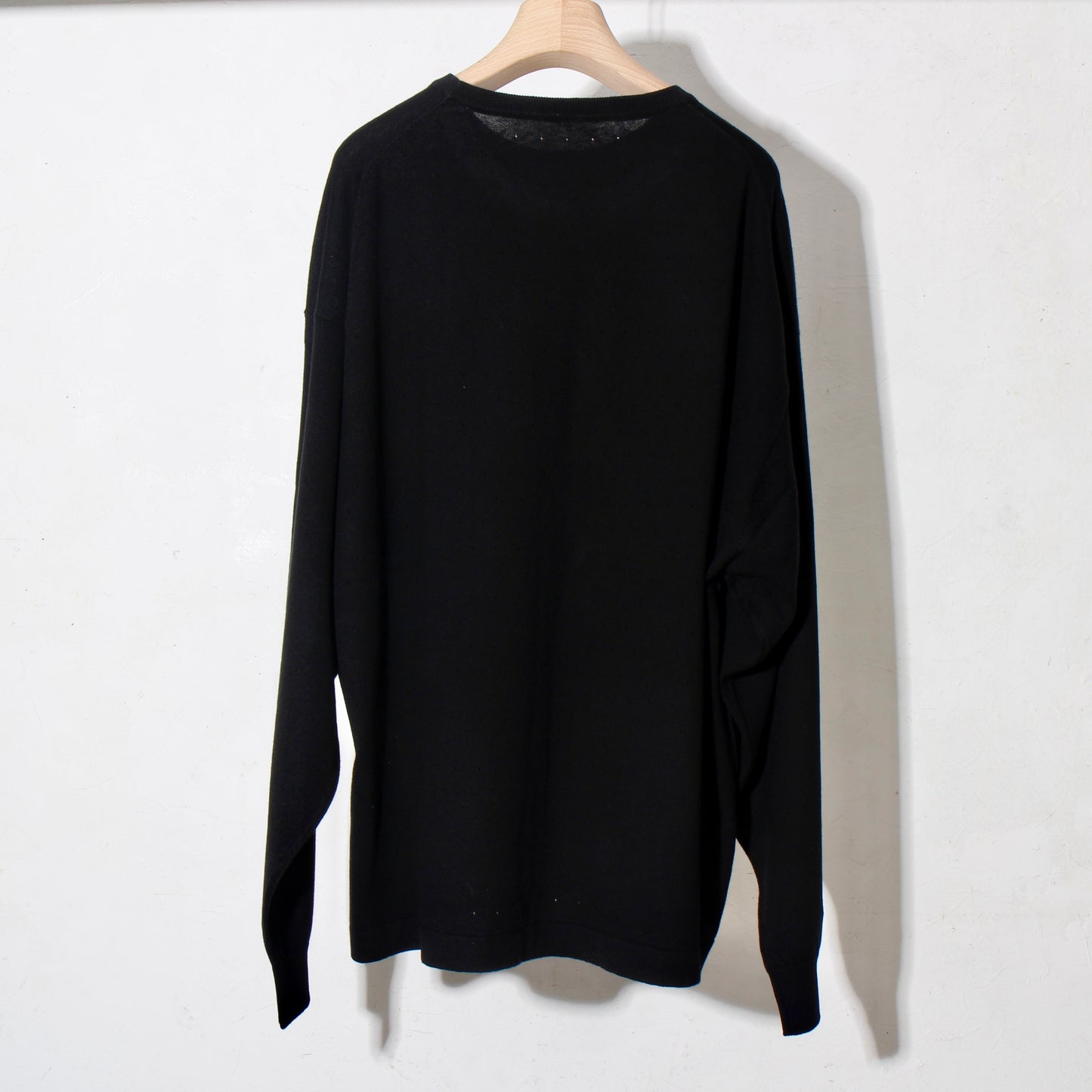 STROKE KNIT TEE MESH L/S /. black