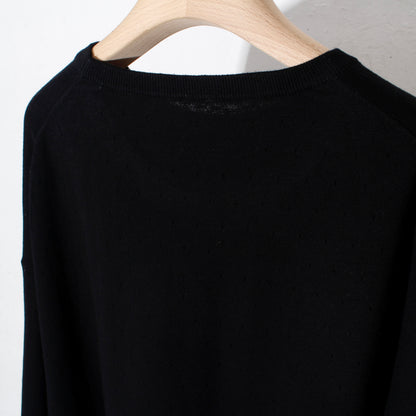 STROKE KNIT TEE MESH L/S /. black