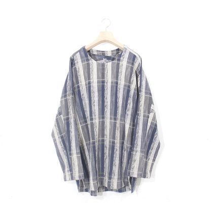 Blue Check Khadi Long Pullover
