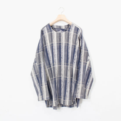 Blue Check Khadi Long Pullover