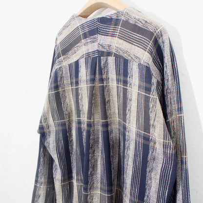 Blue Check Khadi Long Pullover