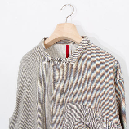 Khadi Hickory Pasted Flyfront Shirts / beige
