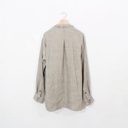 Khadi Hickory Pasted Flyfront Shirts / beige