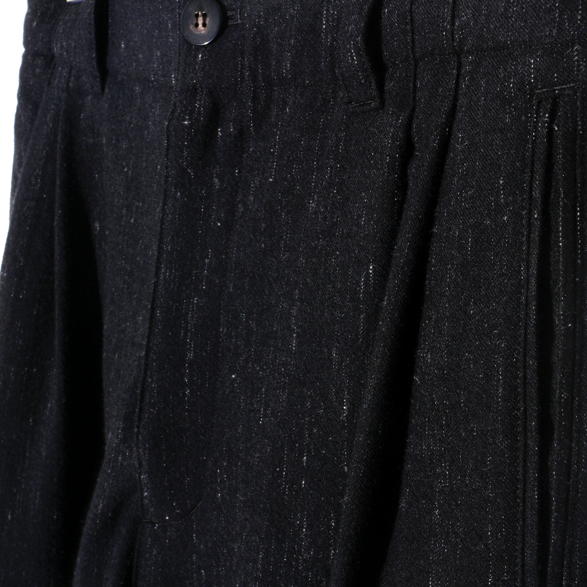 Cosmos wool 2tuck trousers / black