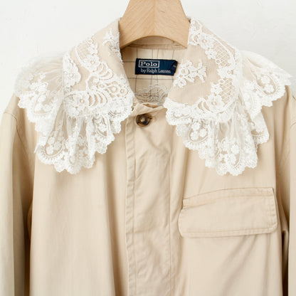 overlace /lace soutien collar coat