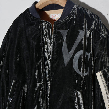 Vc Velvet Puffer Bomber Jacket / Dusty Black