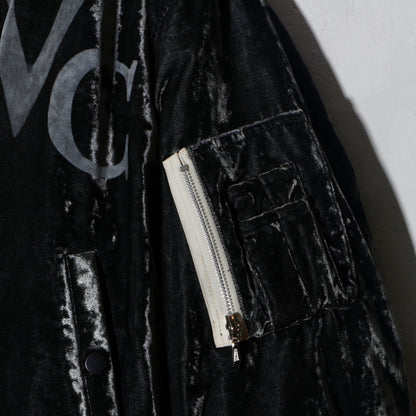Vc Velvet Puffer Bomber Jacket / Dusty Black