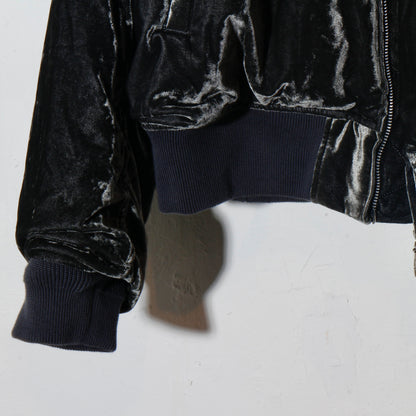 Vc Velvet Puffer Bomber Jacket / Dusty Black