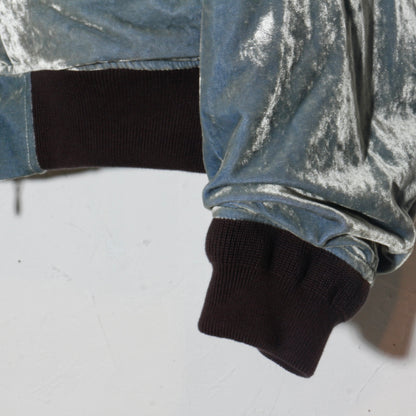 Vc Velvet Puffer Bomber Jacket / dusty blue