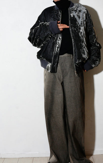 Vc Velvet Puffer Bomber Jacket / Dusty Black