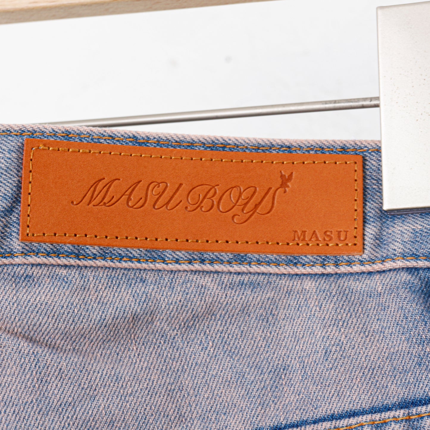 "MASUBOYS"  STRAIGHT JEANS (OVER DYE)  / PINK INDIGO