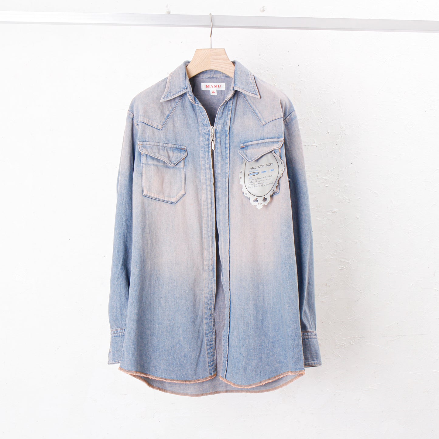 "MASUBOYS"   WESTERN SHIRT (OVER DYE) / PINK INDIGO