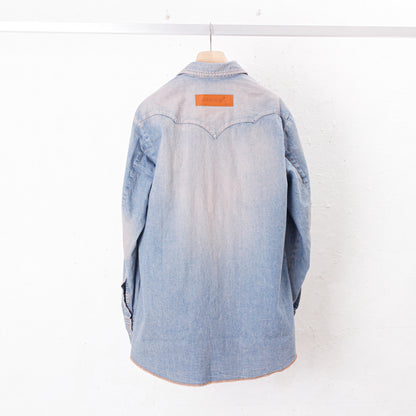 "MASUBOYS"   WESTERN SHIRT (OVER DYE) / PINK INDIGO