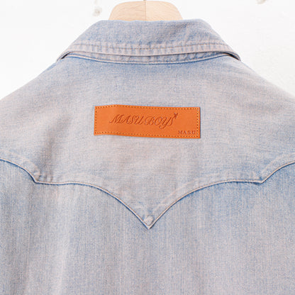 "MASUBOYS"   WESTERN SHIRT (OVER DYE) / PINK INDIGO