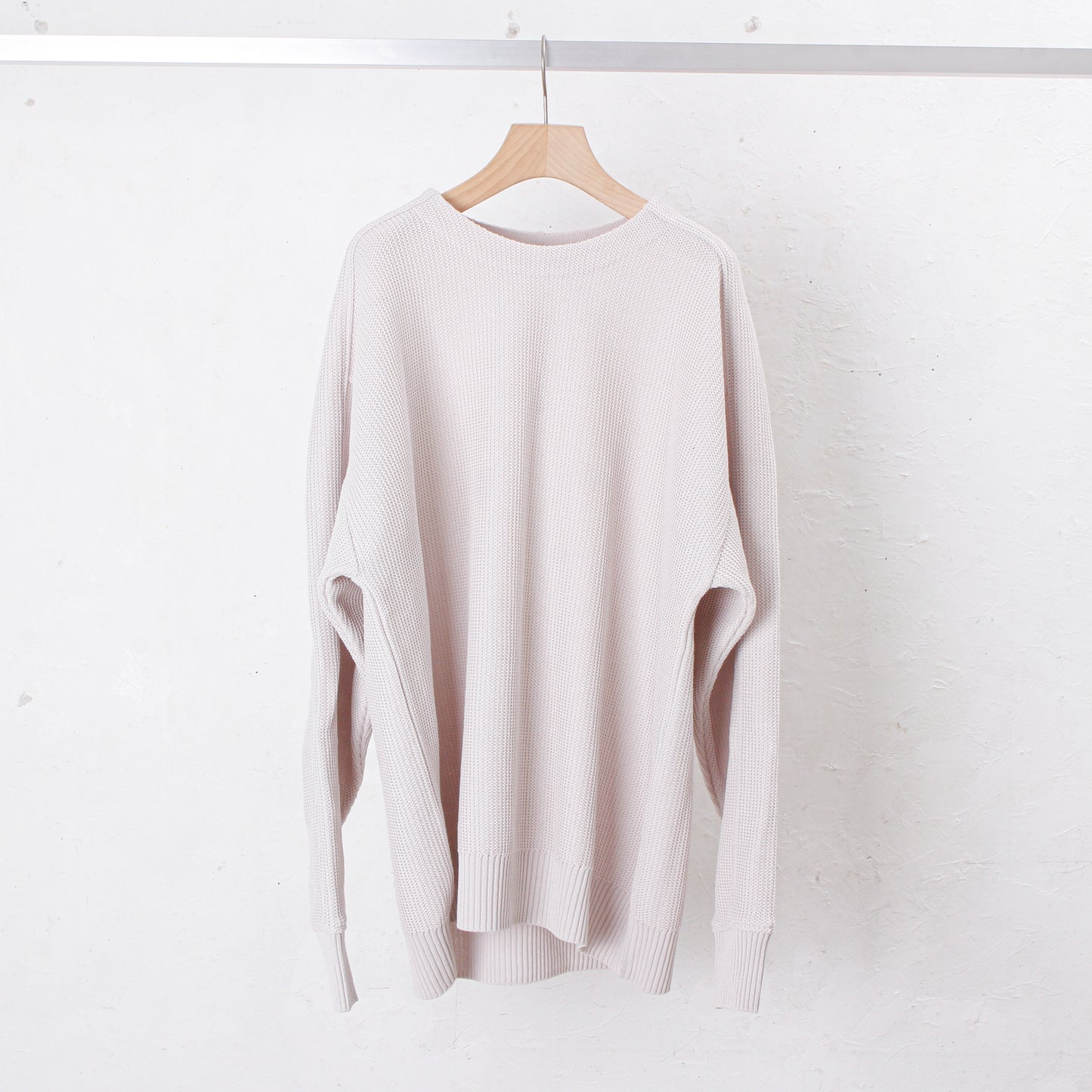 Light Gima Cotton Wide Sweater / white