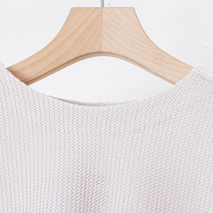 Light Gima Cotton Wide Sweater / white