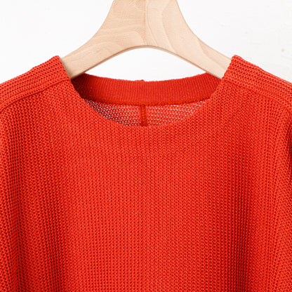 Light Gima Cotton Wide Sweater / orange