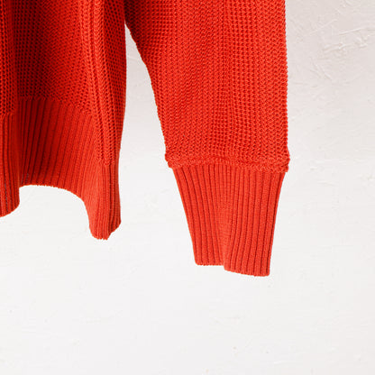 Light Gima Cotton Wide Sweater / orange